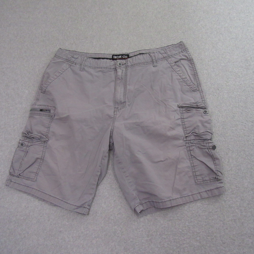 Iron Co Mens Cargo Shorts 40 x 10 Gray Stretch Hiking Outdoor Camping‎